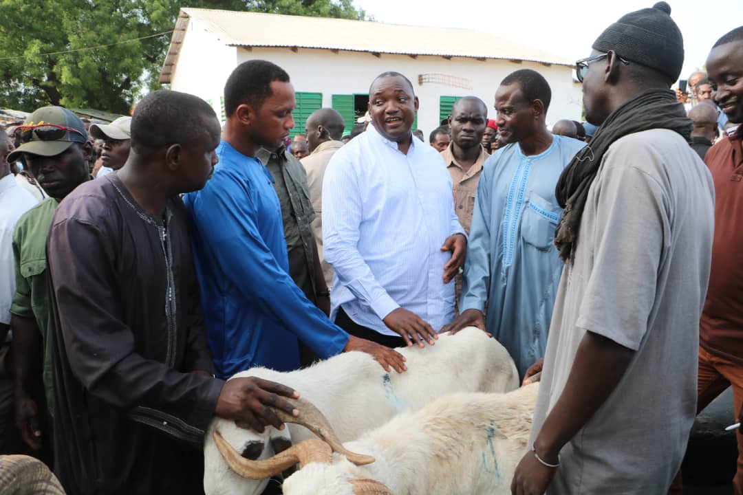 President Barrow Visits Central Abattoir Ahead of Eid