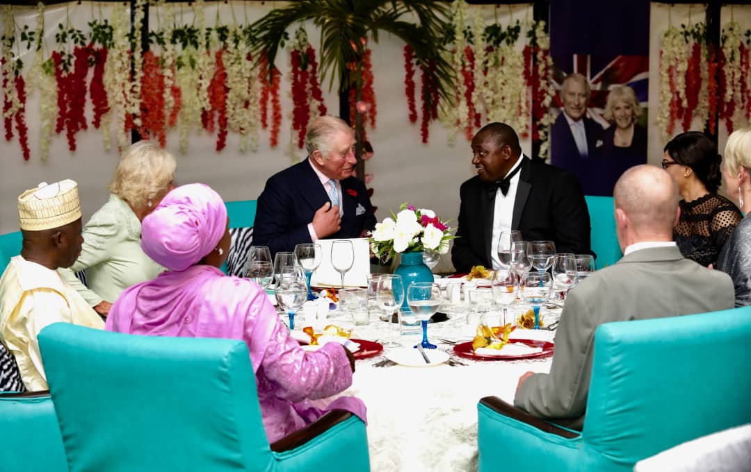 President Barrow and the First Lady host the British Royal guests to a state dinner reception at the Coco Ocean Hotel 