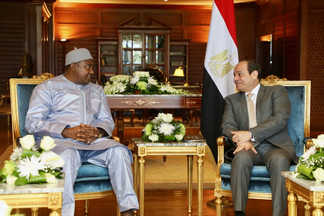 President Barrow Discusses Areas of Cooperation with his Egyptian Counterpart  