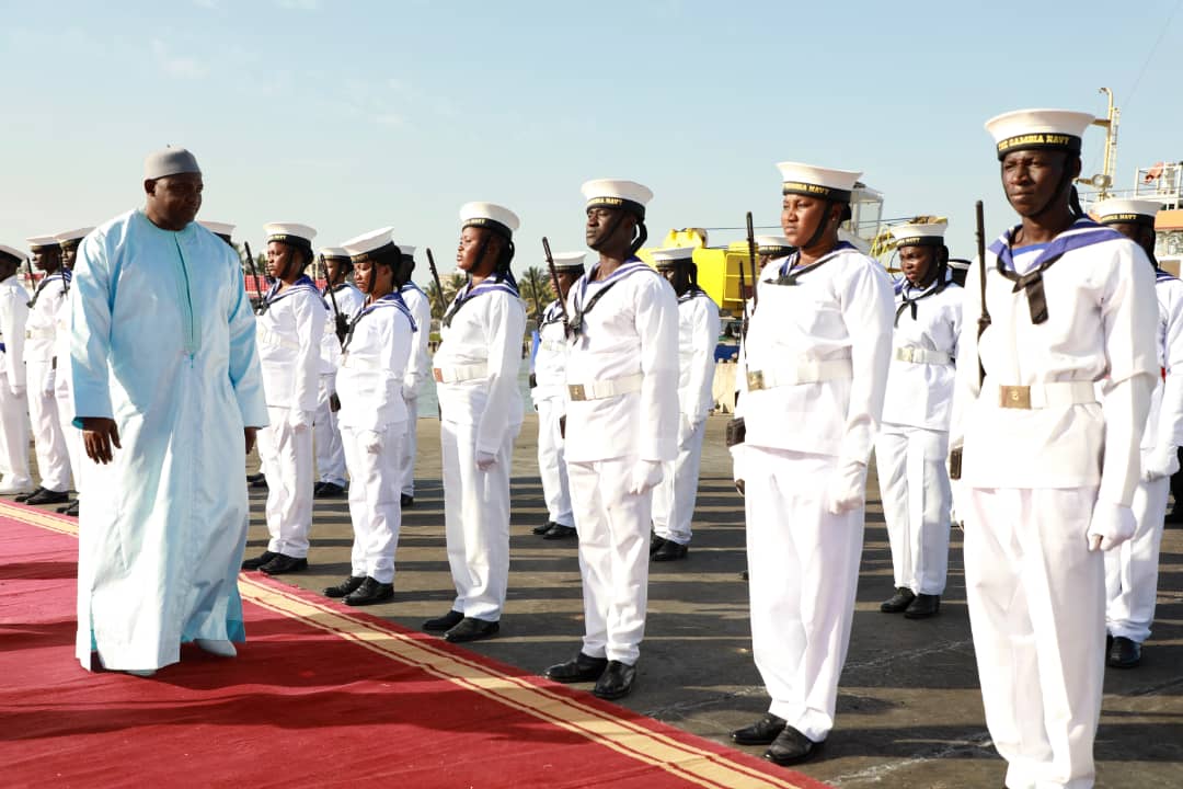 President Barrow arrives in Farafenni ahead of the Trans-Gambia bridge inauguration