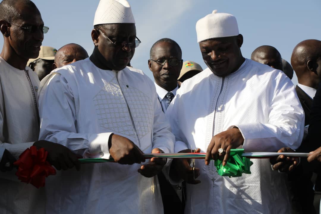 Presidents Barrow and Sall inaugurating the Senegambia bridge in Farafenni to harness regional integration and economy