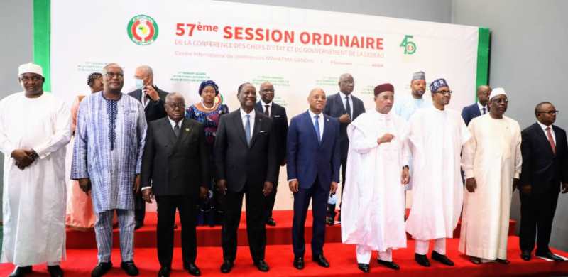 President Barrow (far left) in a group photo with his African counterparts at the concluded 57th ECOWAS Ordinary Session in Niamey, Niger 